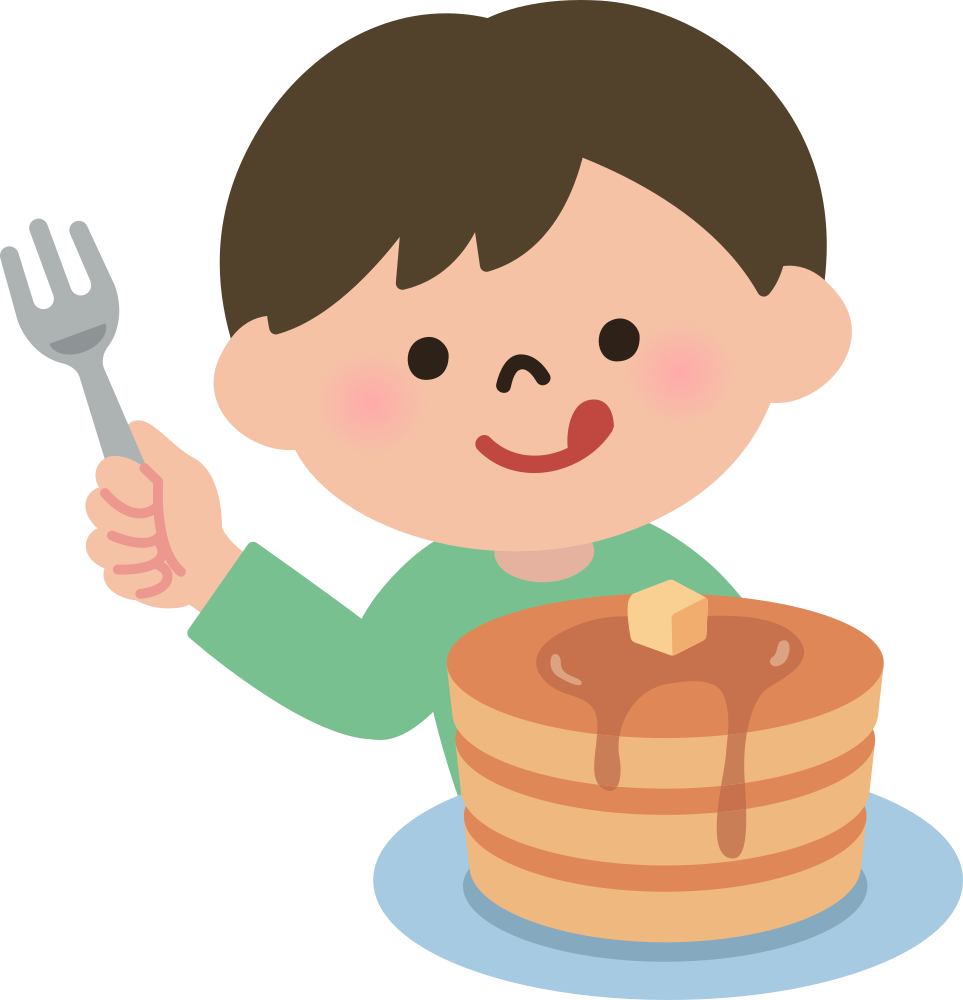 OnlineLabels Clip Art Boy Eating Pancakes